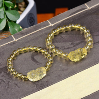 Buddha Gift FengShui Citrine PiXiu Wealth Bracelet