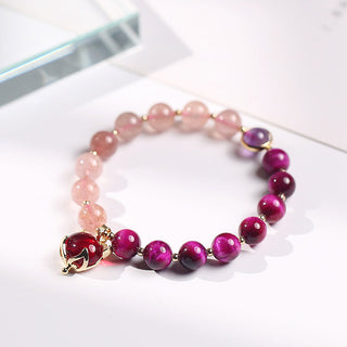 Buddha Gift Natural Strawberry Quartz Pixiu Love Bracelet