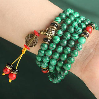 Buddha Gift Tibetan 108 Mala Malachite Beads Bracelet Necklace