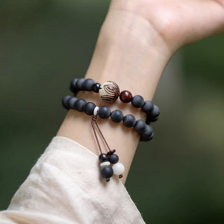 Buddha Gift Tibetan Double Layer Cypress Bodhi Lotus Healing Bracelet