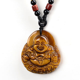 Buddha Gift Tiger's Eye Laughing Buddha Blessing Necklace