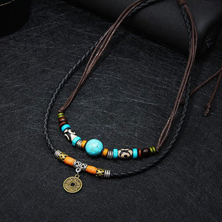 Buddha Gift Turquoise Dzi Bead Protection Necklace