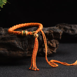 Buddha Gift Tibetan Handmade Luck Prayer Wheel Bead Charm Weave Colorful String Bracelet