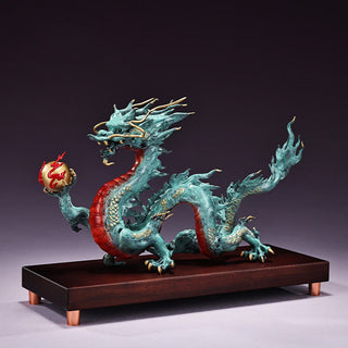 Buddha Gift Year Of The Dragon Auspicious Dragon Brass Copper Luck Success Office Decoration