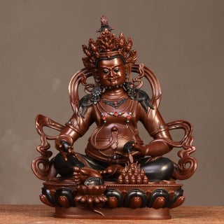 Buddha Gift Yellow Jambhala Bodhisattva Figurine Compassion Copper Statue Home Office Decoration