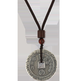 Buddha Gift Bagua Yin Yang Copper Coin Star Balance Energy Necklace Pendant
