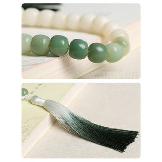 Buddha Gift Natural Gradient Bodhi Seed Fortune Money Bag Lotus Wisdom Tassel Wrist Mala