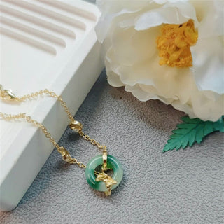 Buddha Gift Cyan Jade Koi Fish Healing Harmony Bracelet