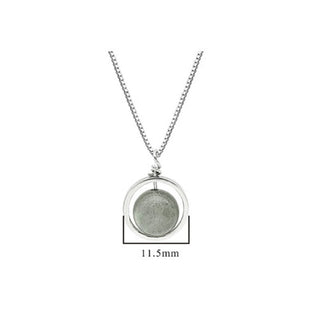 Buddha Gift 925 Sterling Silver Moonstone Love Planet Rotatable Pattern Necklace Pendant