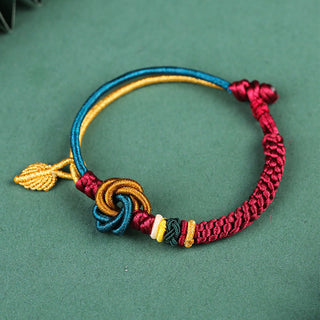 Buddha Gift Tibetan Handmade Mandala Knot Leaf Luck Rope Bracelet