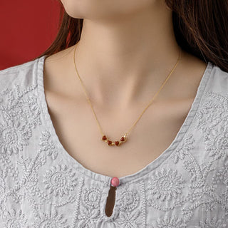Buddha Gift 925 Sterling Silver Four Leaf Clover White Jade Red Agate Abundance Necklace Pendant