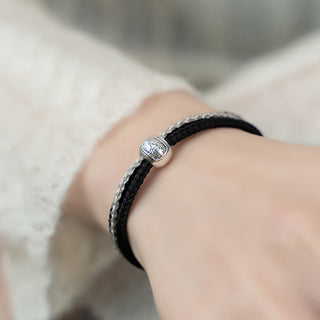 Buddha Gift 925 Sterling Silver Tibetan Zakiram Goddess of Wealth Luck Rope Bracelet