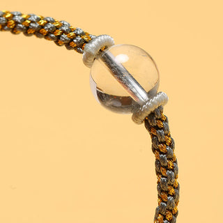 Buddha Gift Handmade Red Agate Amethyst Golden Rutilated Quartz Pink Crystal Bead Calm Braided Bracelet