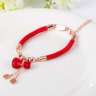 Buddha Gift Wealth Attractor Red Agate Red Rope Bracelet