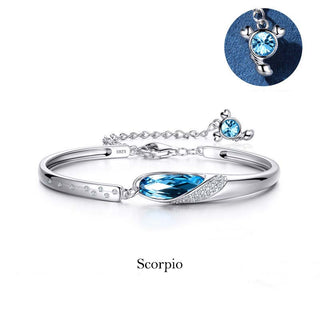 Buddha Gift 925 Silver Plated Copper 12 Constellations of the Zodiac Charm Bracelet