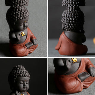 Buddha Gift Small Buddha Serenity Purple Clay Home Desk Decoration