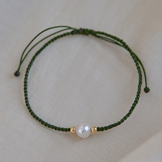 Buddha Gift Natural Pearl Bead Luck Braid String Bracelet