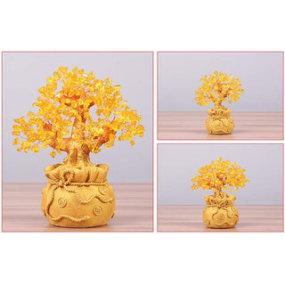 Buddha Gift Natural Citrine Money Tree Gemstone Ornament - Feng Shui for Prosperity