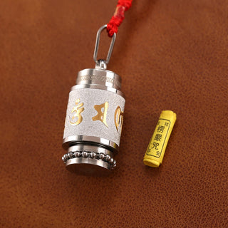 Buddha Gift Tibet Om Mani Padme Hum Shurangama Mantra Titanium Steel Wisdom Amulet Necklace Pendant