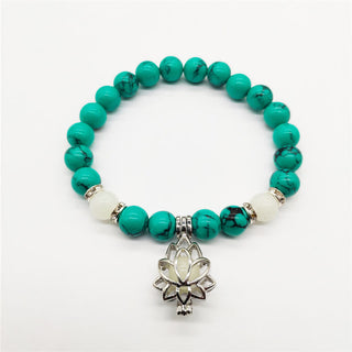 Buddha Gift Tibetan Turquoise Glowstone Luminous Bead Lotus Protection Bracelet