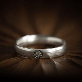Buddha Gift 925 Sterling Silver Chinese Zodiac Natal Buddha Blessing Couple Ring