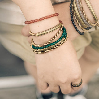 Buddha Gift Tibetan Various Agate Stone Copper Protection Triple Wrap Bracelet