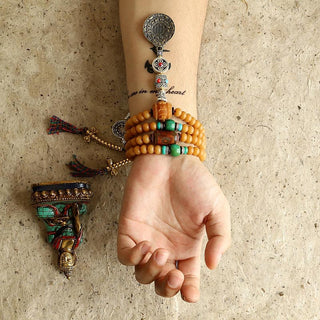 Buddha Gift Tibet 108 Mala Beads Bodhi Seed Bagua Vajra Wealth Bracelet