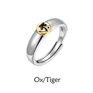 Buddha Gift Tibetan Om Mani Padme Hum Carved Chinese Zodiac Natal Buddha Peace Ring