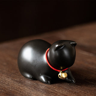 Buddha Gift Mini Small Cute Cat Tea Pet Ceramic Home Desk Figurine Decoration