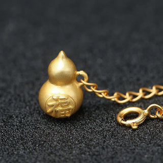 Buddha Gift Round Jade Peace Buckle Gourd Fu Character Auspicious Prosperity Chain Bracelet