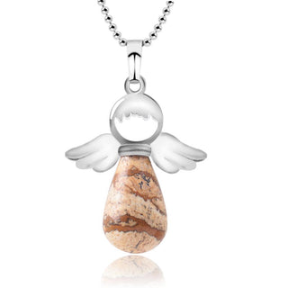 Buddha Gift Little Angel Wings Natural Crystal Luck Necklace Pendant