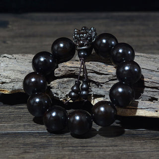Buddha Gift Rosewood Green Sandalwood Small Leaf Red Sandalwood Dragon Carved Protection Bracelet