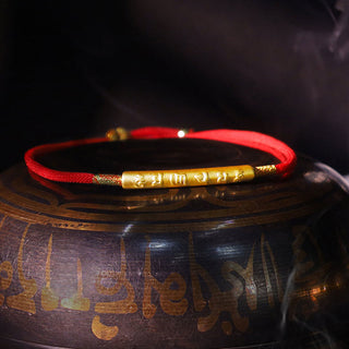 Buddha Gift Tibetan Buddhist Handmade Mani Mantra Lucky Red String Bracelet