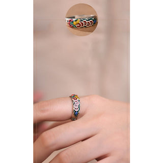 Buddha Gift Feng Shui Five Emperor Coins Wealth Ring