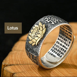 Buddha Gift Chinese Zodiac Natal Buddha Wealth Luck Adjustable Ring