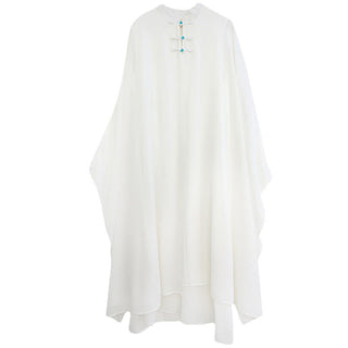 Buddha Gift 2Pcs Frog-Button Long Sleeve Midi Dress Wide Leg Pants Chiffon Zen Women's Set