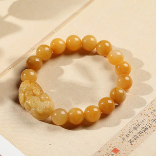 Buddha Gift Golden Silk Jade Pixiu Wealth Bracelet