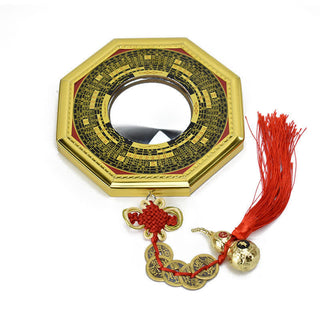 Buddha Gift Feng Shui Bagua Map Five-Emperor Coins Gourd Balance Living Room Energy Map Mirror