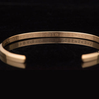 Buddha Gift Six True Words Engraving Titanium Steel Blessing Protection Bracelet