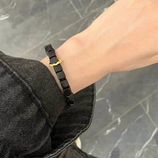 Buddha Gift Tibetan Ebony Wood Square Beads Peace Calm Bracelet