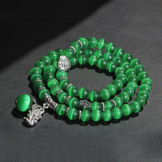 Buddha Gift Cat Eye PiXiu Support Triple Wrap Bracelet