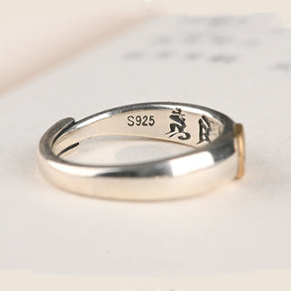 Buddha Gift Tibetan Om Mani Padme Hum Carved Chinese Zodiac Natal Buddha Peace Ring