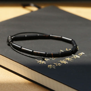 Buddha Gift Black Onyx Bead Support Protection Bracelet
