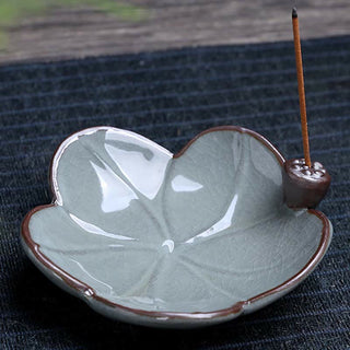 Buddha Gift Lotus Plum Blossom Square Ceramic Spiritual Backflow Incense Burner