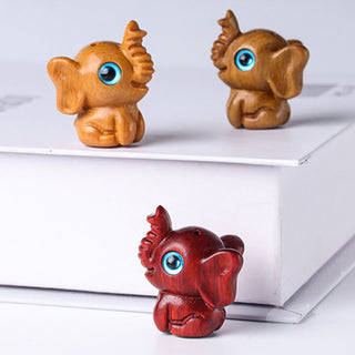 Buddha Gift Sandalwood Small Leaf Red Sandalwood Green Sandalwood Lucky Mini Elephant Carved Protection Decoration