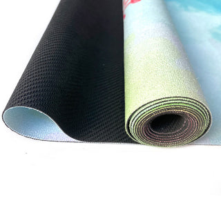 Buddha Gift Tibetan Mandala Elephant Lotus Koi Fish Mindful Natural Rubber Yoga Mat Decoration