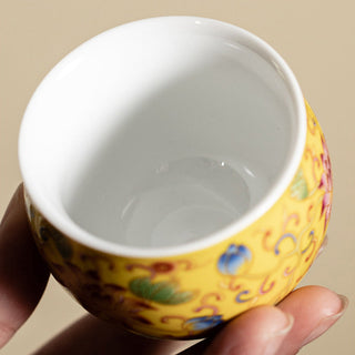 Buddha Gift Lotus Flower Pod Pattern Ceramic Teacup Kung Fu Tea Cup 80ml