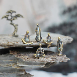 Buddha Gift Mini Meditation Buddha Metal Monk Serenity Home Decoration