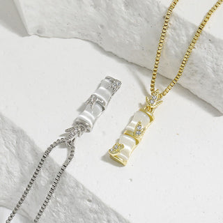 Buddha Gift Chalcedony Bamboo Pattern Harmony Necklace Pendant