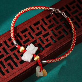 Buddha Gift Chinese Zodiac Jade Prosperity Red String Bracelet Anklet
